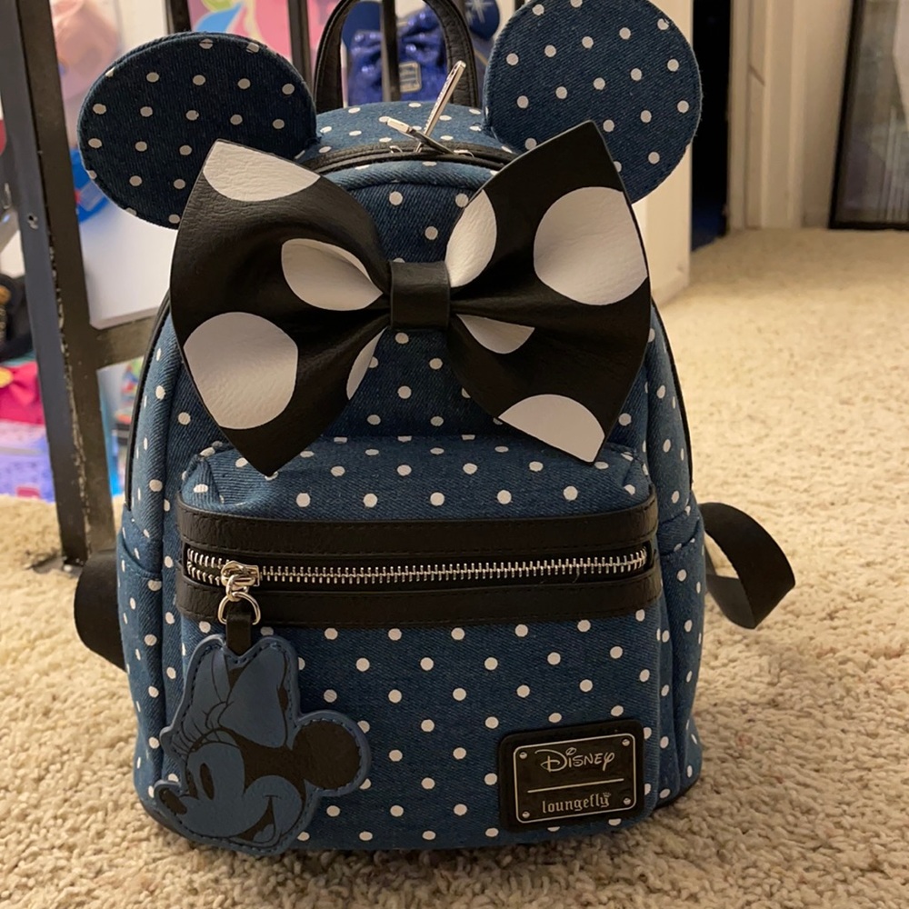 Denim polka dot Minnie Loungefly